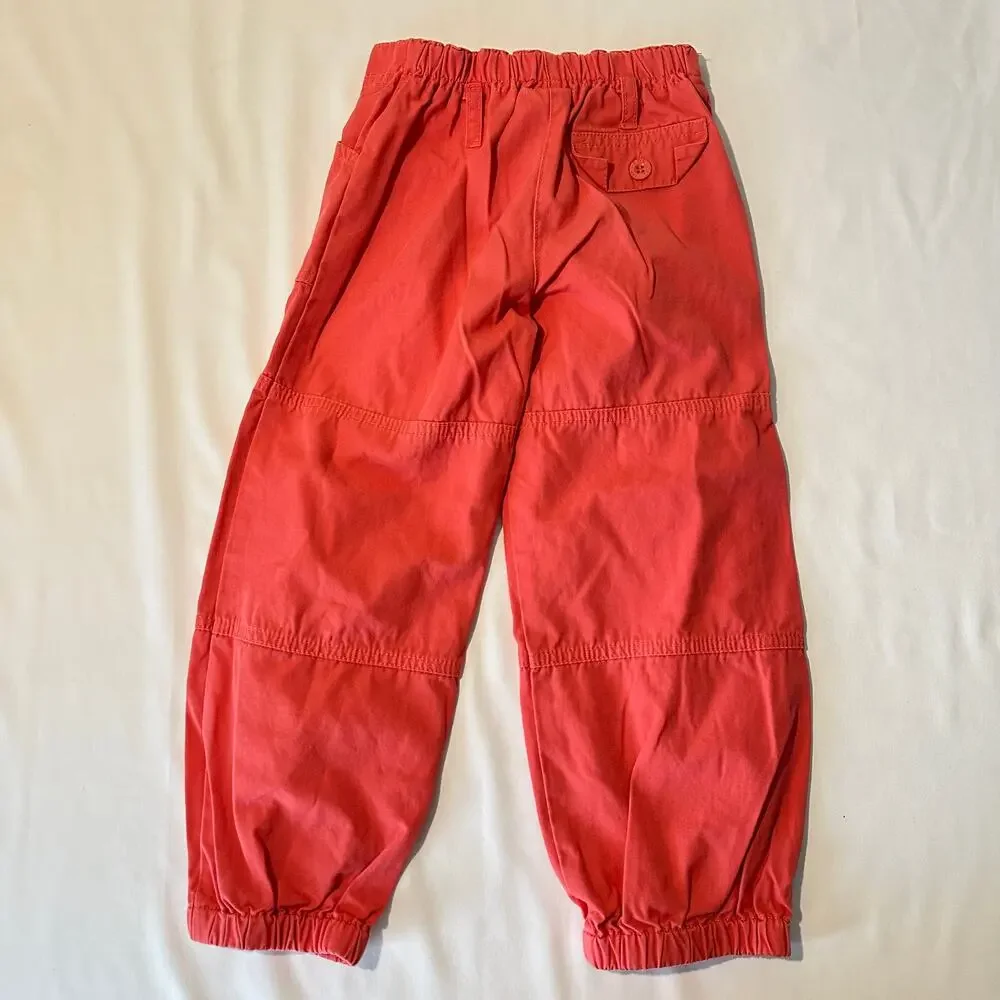 Bob der Bär German Flower Embroidered Coral Cargo Jogger Pants Sz 3-4y